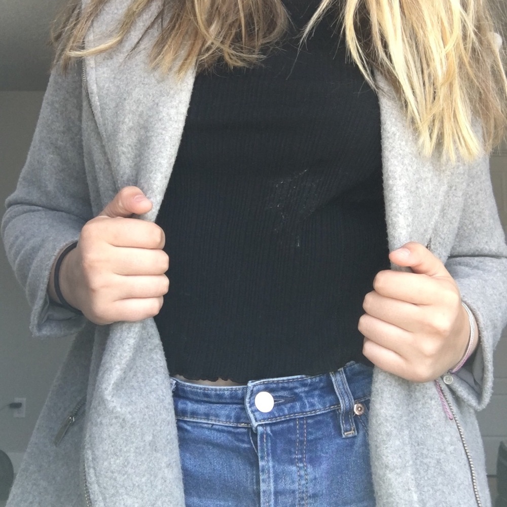 Grey trench coat
